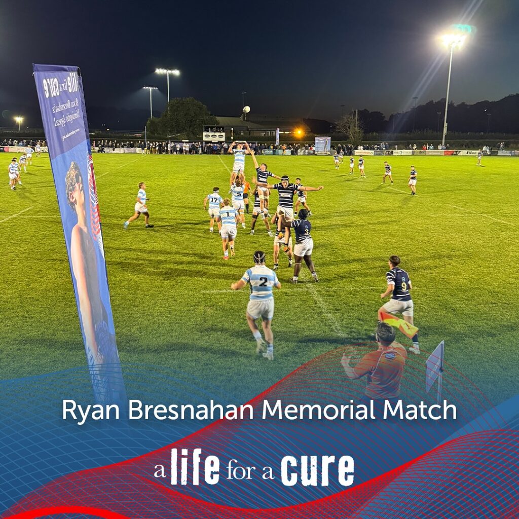 Clifton rugby club with a Life for a Cure Banner